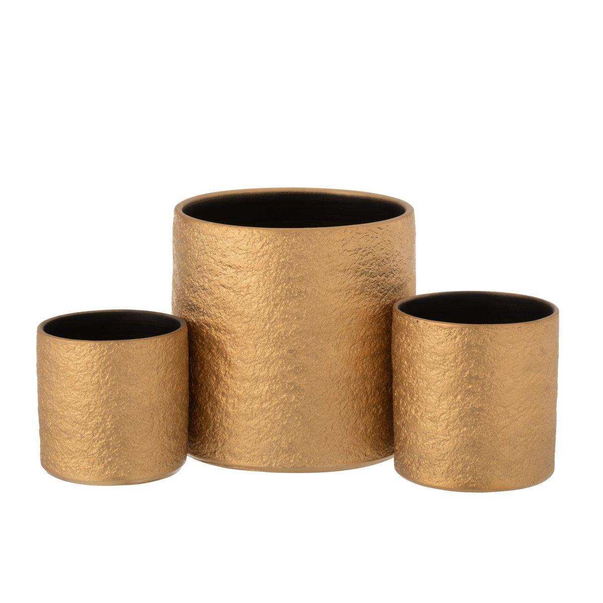 J-Line Blumentopf Gatsby – Keramik – Gold – groß – Ø 24,00 cm - HomeDesign Knaus