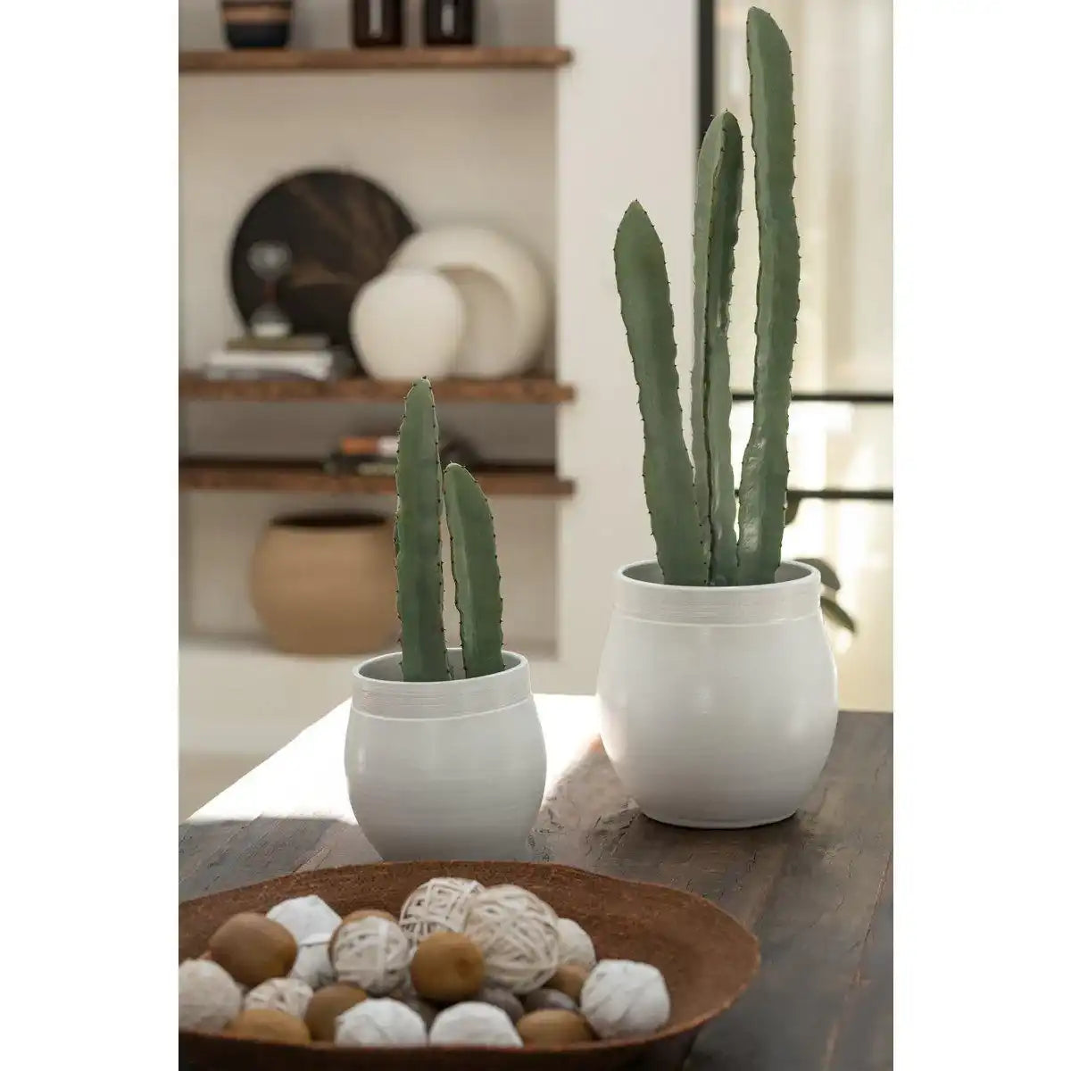 J-Line Blumentopf Gio - Keramik - Weiß - Mittel - Ø 25,00 cm - HomeDesign Knaus