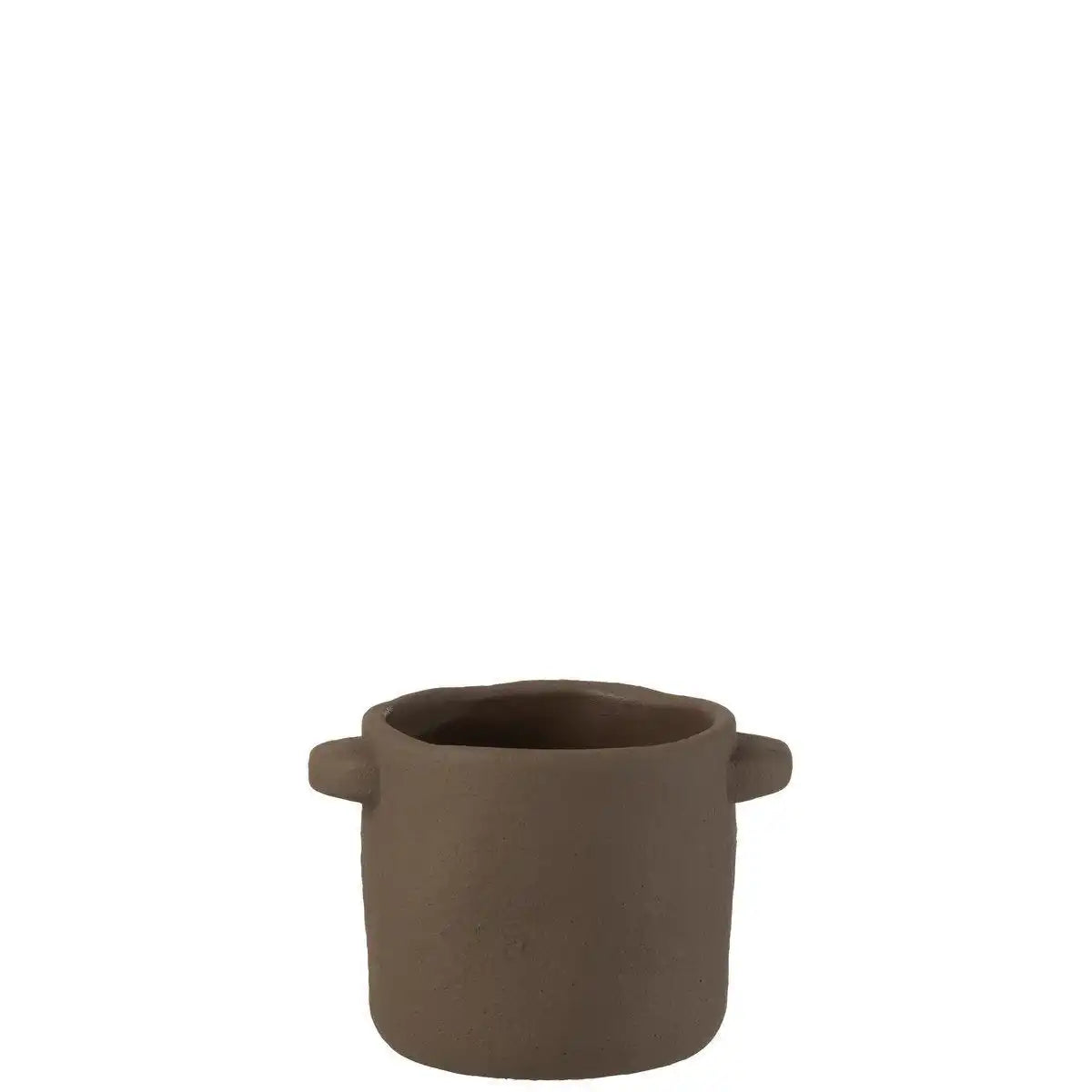 J-Line Blumentopf Gustave – Zement – dunkelbraun – Ø 14,5 cm – - HomeDesign Knaus