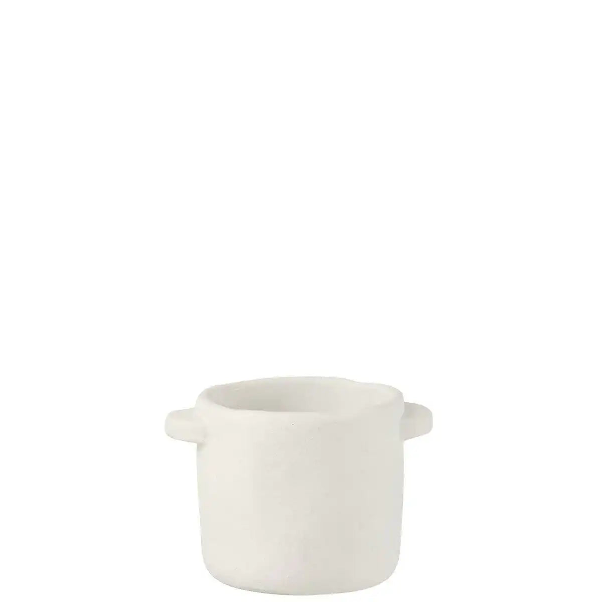 J-Line Blumentopf Gustave – Zement – Weiß – S – Ø 14 cm - HomeDesign Knaus