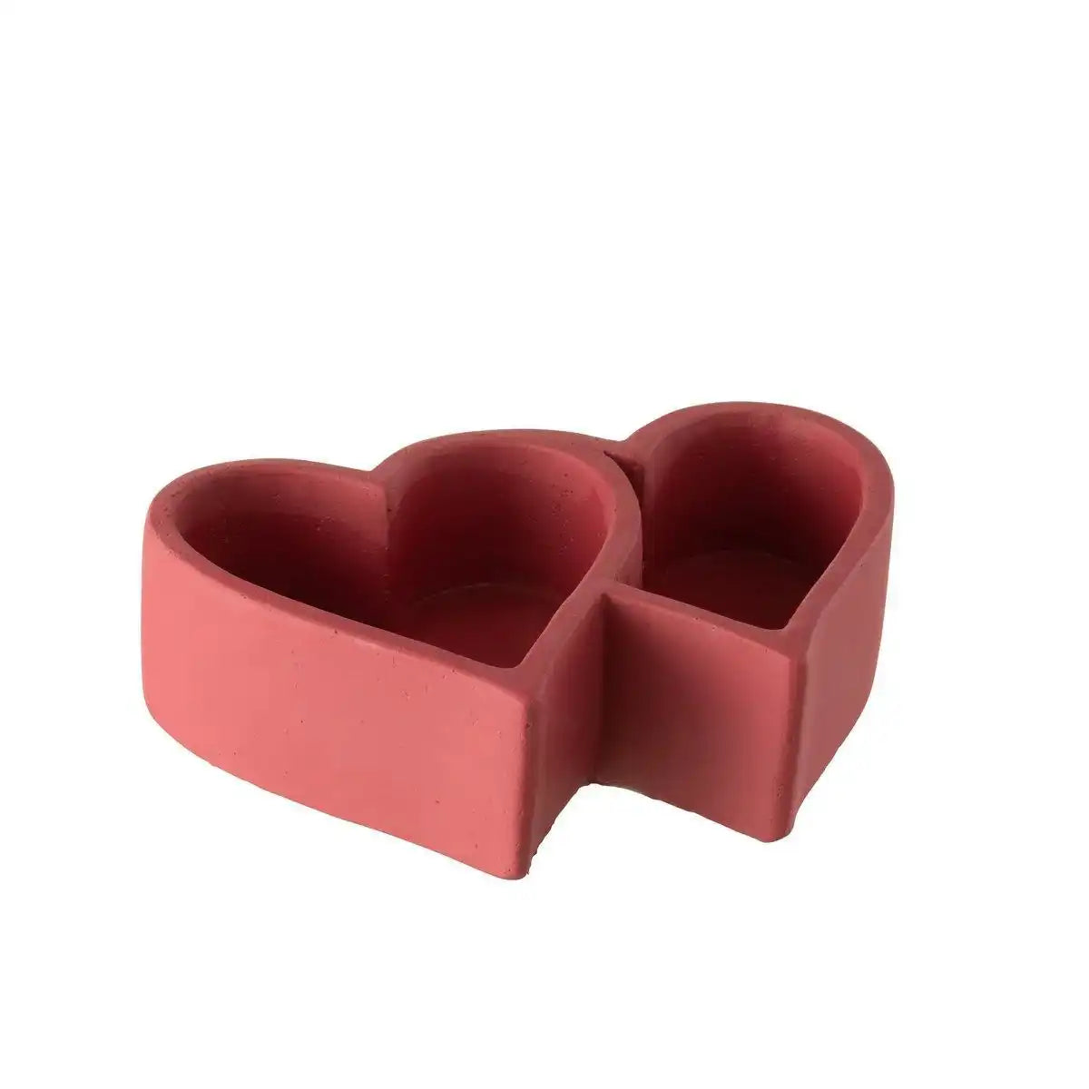 J-Line Blumentopf Herzform 2 Teile - Zement - Rot - HomeDesign Knaus