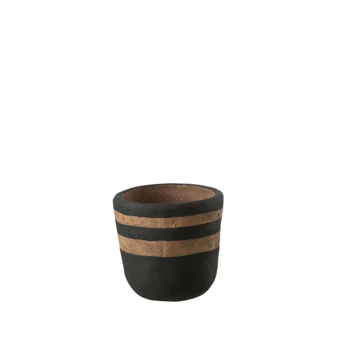 J-Line Blumentopf Kenya Keramik Schwarz/Braun Klein - HomeDesign Knaus