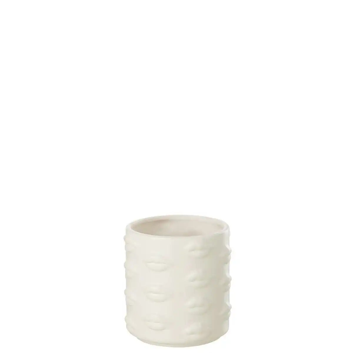 J-Line Blumentopf Kiss Dolomite - Keramik - Weiß - HomeDesign Knaus