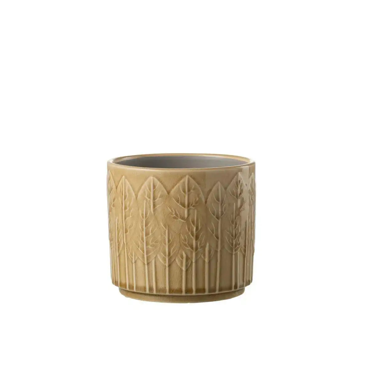 J-Line Blumentopf Leaf Keramik Beige Medium - HomeDesign Knaus