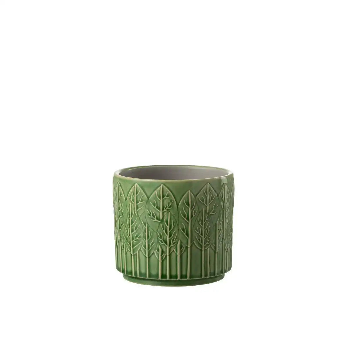 J-Line Blumentopf Leaf - Keramik - Grün - Klein - Ø 12,00 cm - - HomeDesign Knaus