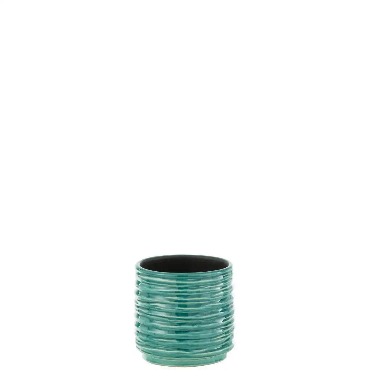J-Line Blumentopf Line - Keramik - Azurblau - klein - HomeDesign Knaus