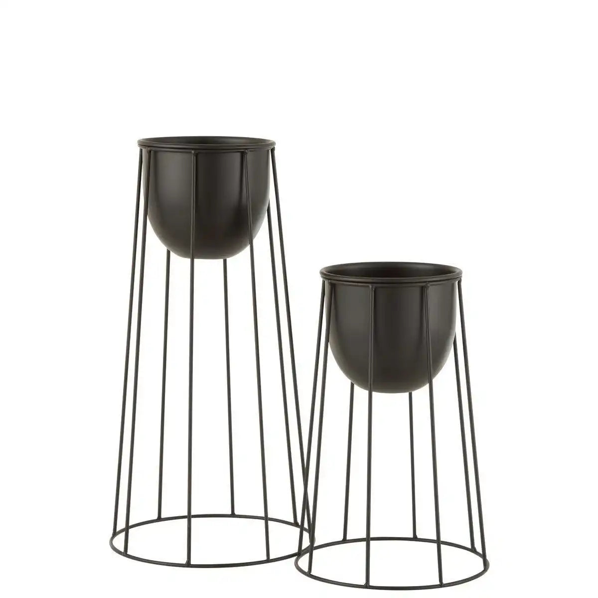 J-Line Blumentopf On Foot Lines - Metall - Schwarz - Groß - Ø 23,00 cm - HomeDesign Knaus