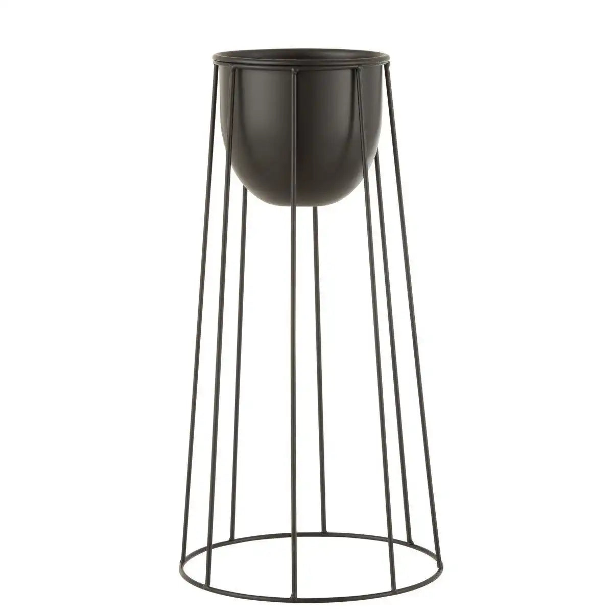J-Line Blumentopf On Foot Lines - Metall - Schwarz - Groß - Ø 23,00 cm - HomeDesign Knaus