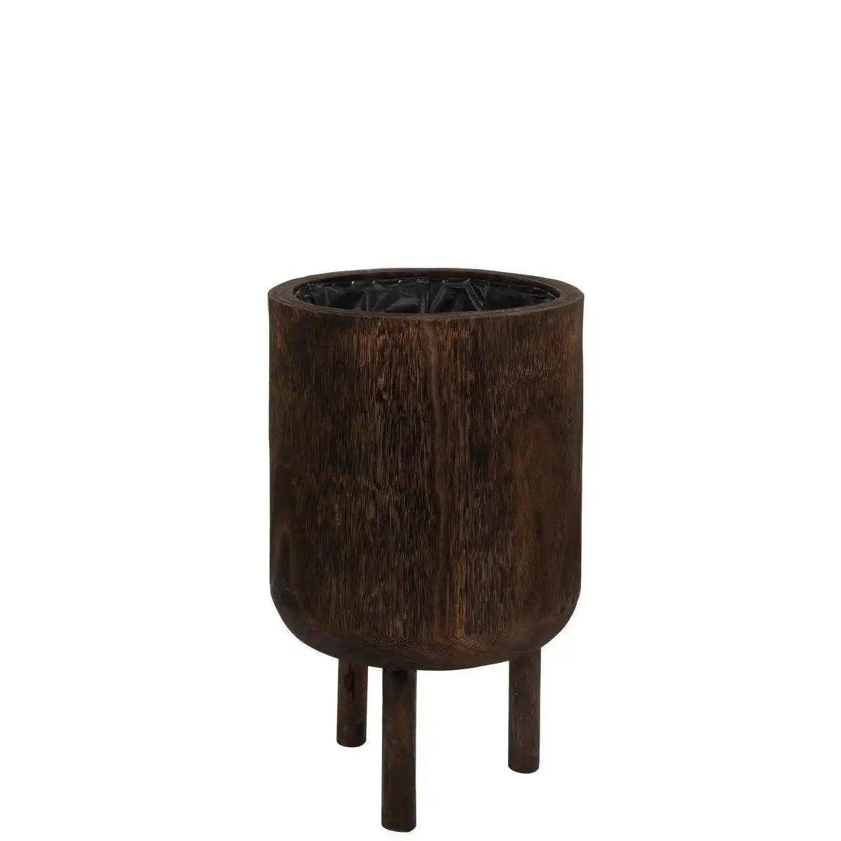 J-Line Blumentopf On Foot Paulownia – Holz – braun – groß – Ø 32,00 cm - HomeDesign Knaus