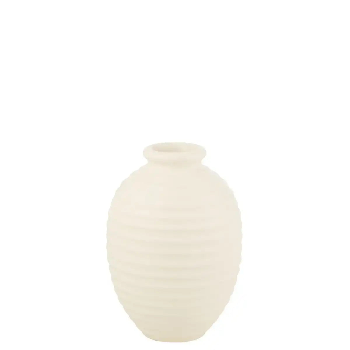 J-Line Blumentopf Oval Terrakotta – Keramik – Weiß – klein - HomeDesign Knaus