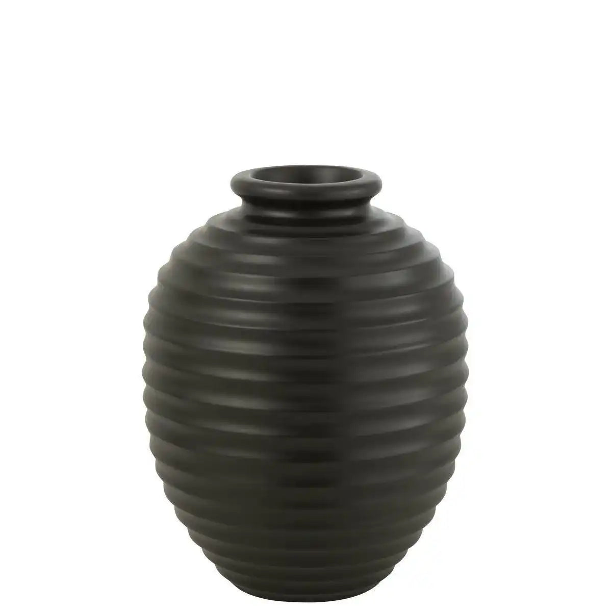 J-Line Blumentopf Oval - Terrakotta - Schwarz - Groß - HomeDesign Knaus