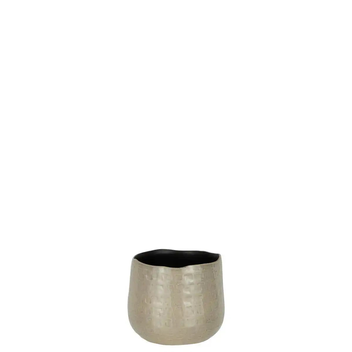 J-Line Blumentopf Pattern - Keramik - hellgrau - klein - Ø 18,50 cm - HomeDesign Knaus