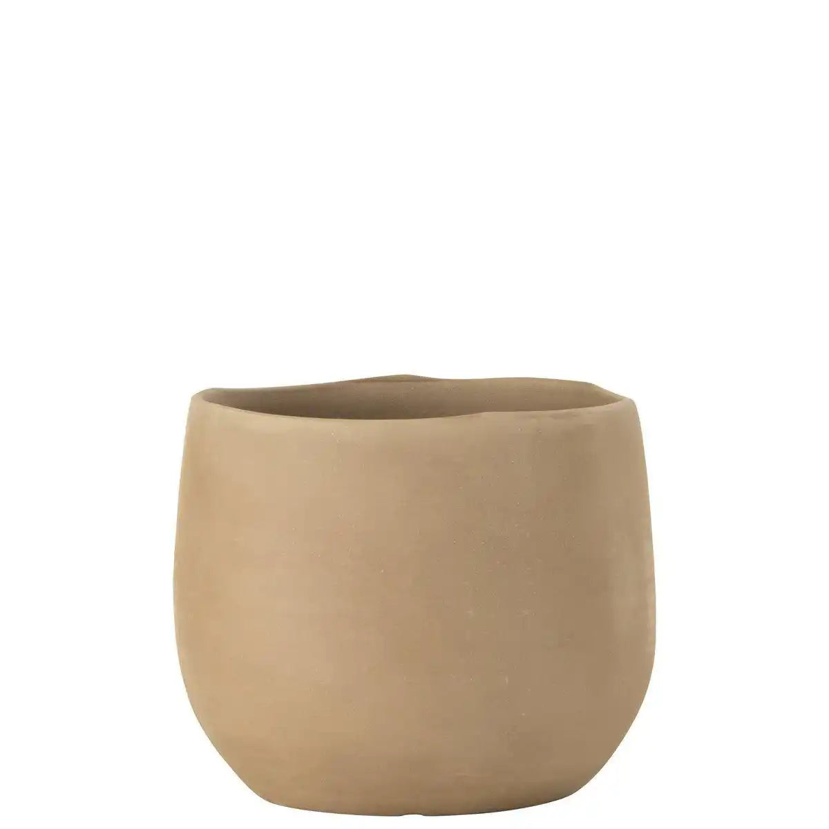 J-Line Blumentopf Plain – Keramik – Beige – groß - HomeDesign Knaus
