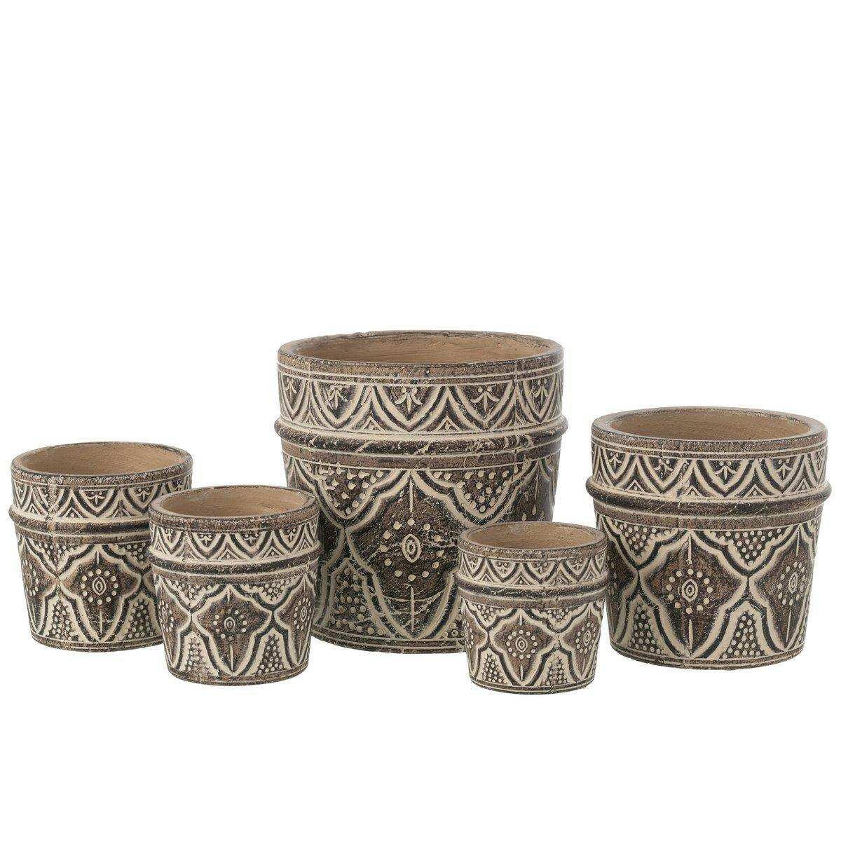 J-Line Blumentopf Provence Terrakottabraun Extra Groß - HomeDesign Knaus