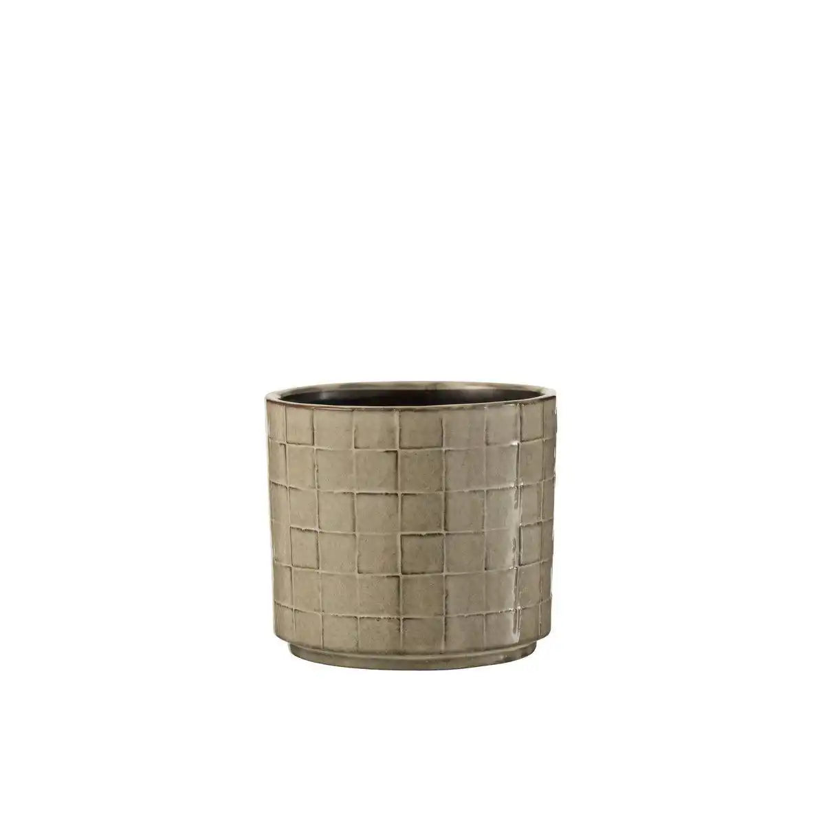 J-Line Blumentopf quadratisch Keramik Beige/Grau Medium - HomeDesign Knaus