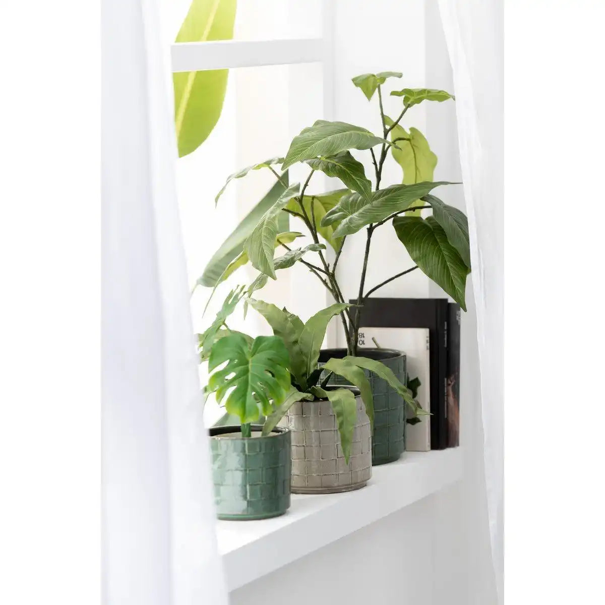 J-Line Blumentopf quadratisch Keramik Beige/Grau Medium - HomeDesign Knaus