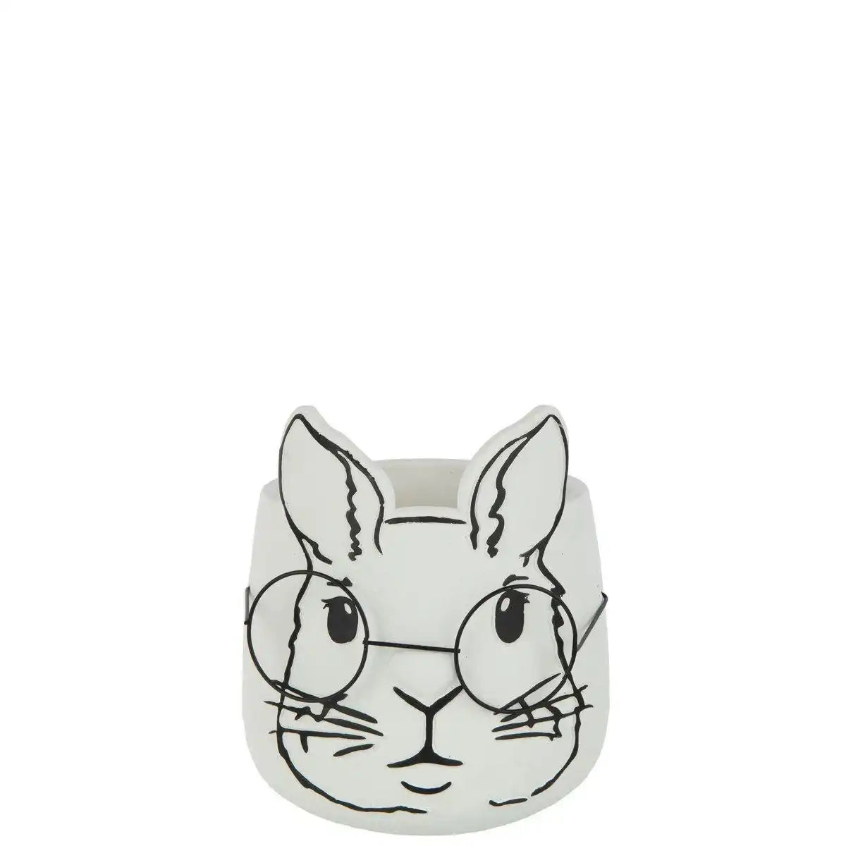 J-Line Blumentopf Rabbit – Zement – Weiß – extra groß - HomeDesign Knaus