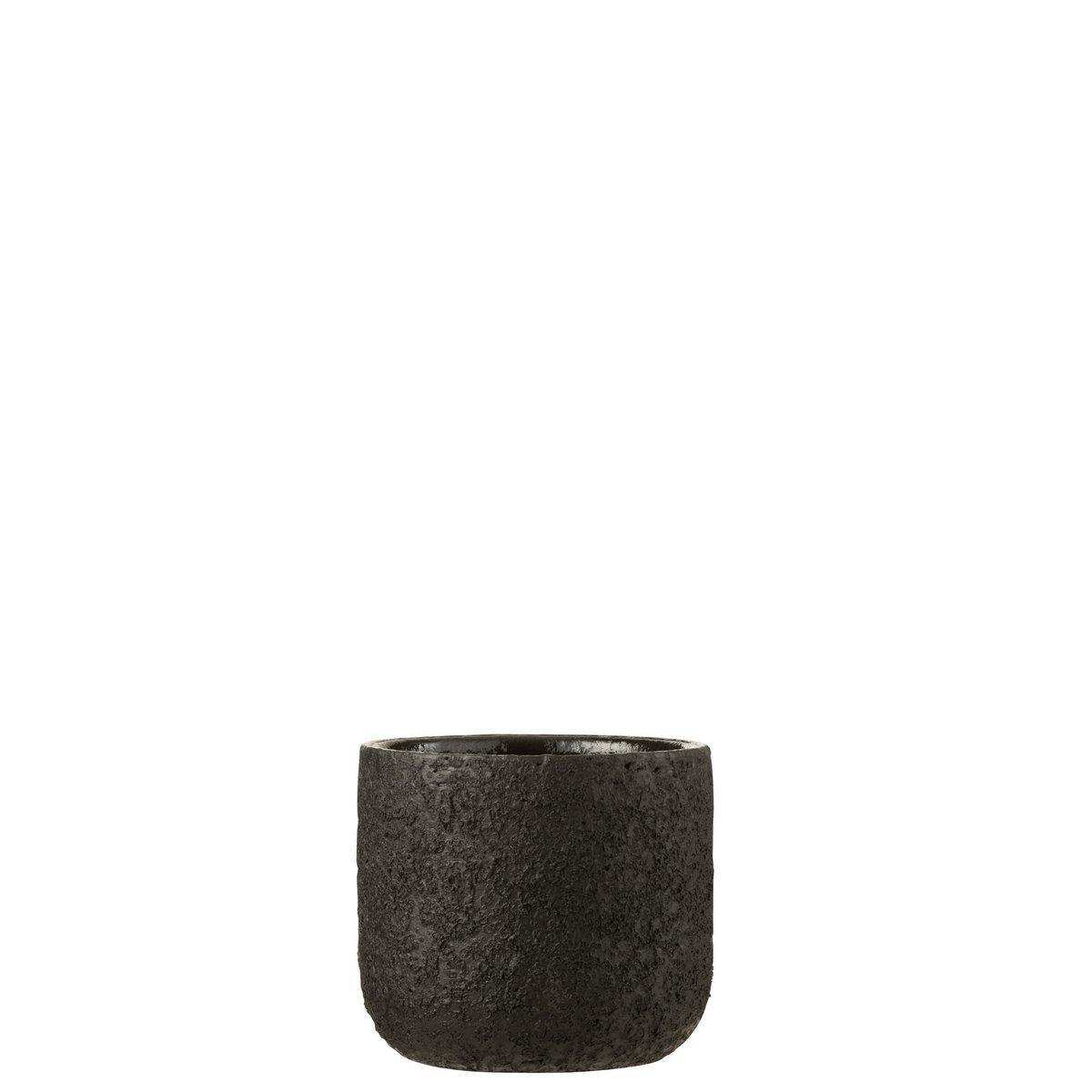 J-Line Blumentopf Rough - Keramik - Schwarz - Klein - Ø 15,00 cm - HomeDesign Knaus