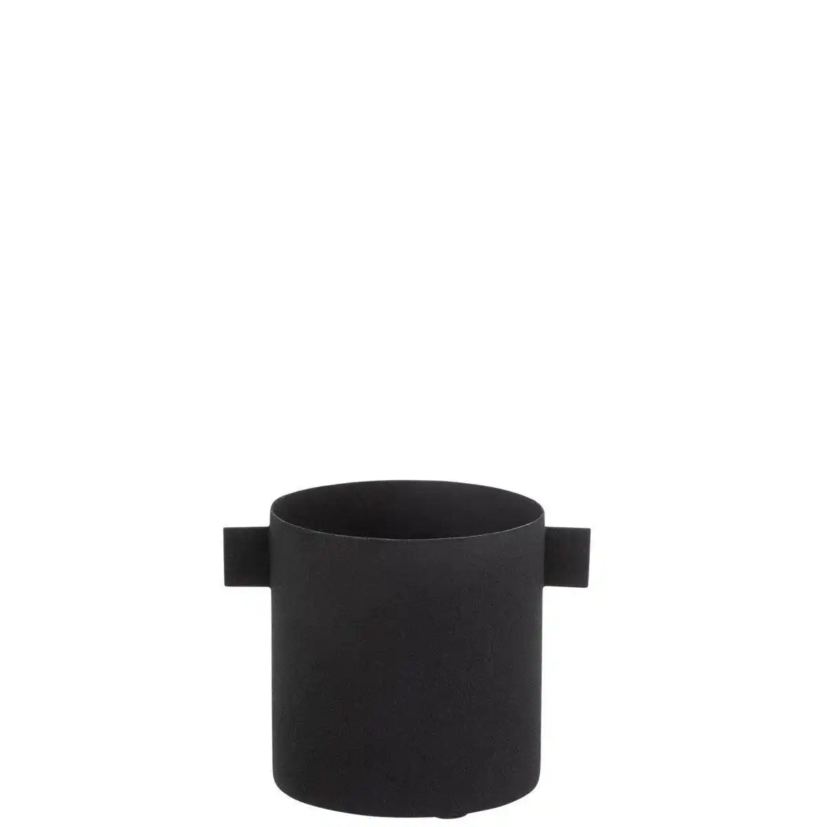 J-Line Blumentopf Rund - Eisen - Schwarz - Klein - Ø 11,00 cm - - HomeDesign Knaus
