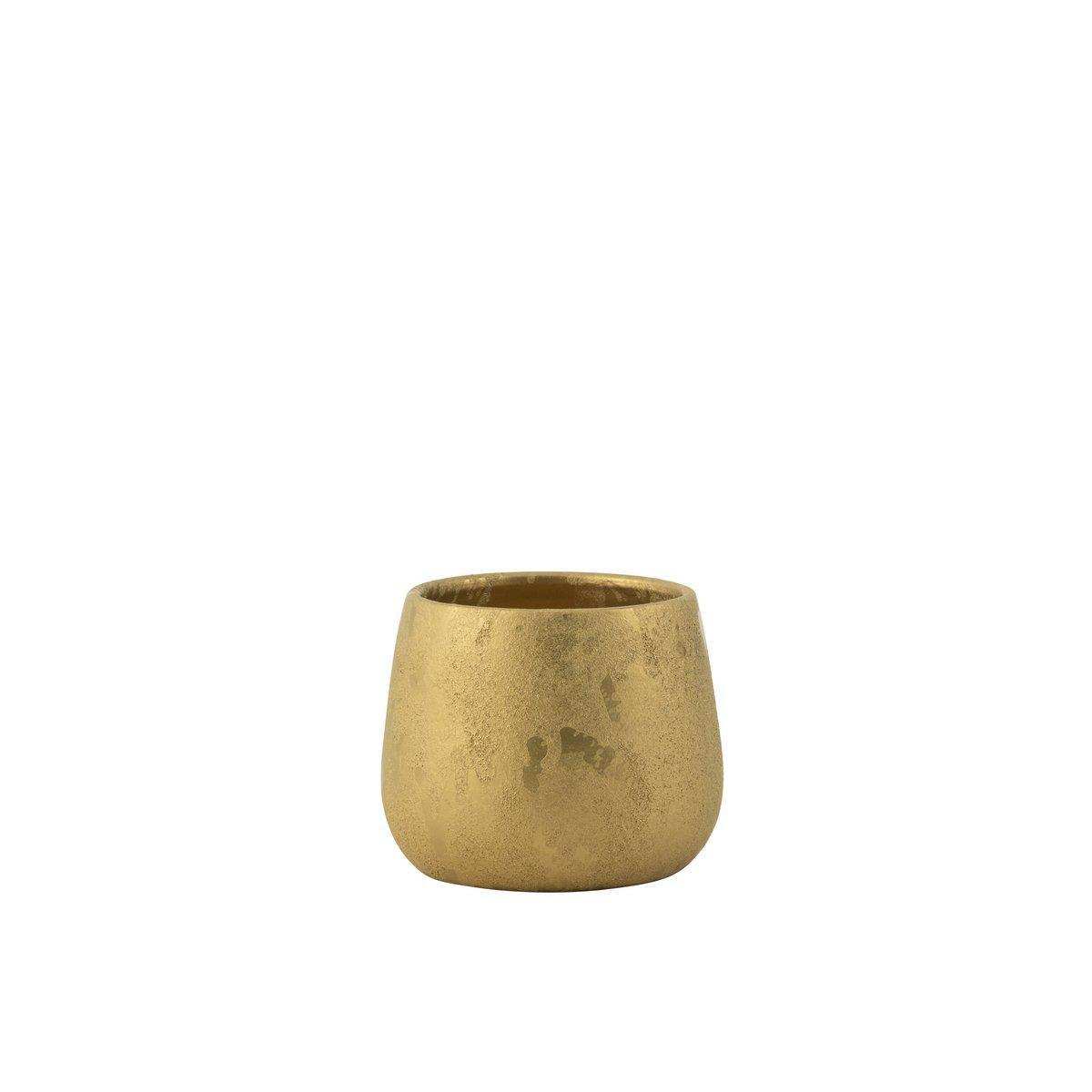 J-Line Blumentopf Rund Keramik Gold Klein - HomeDesign Knaus