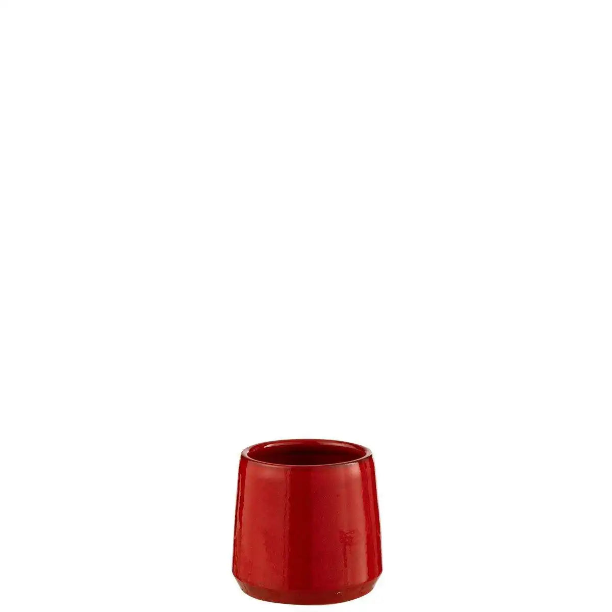 J-Line Blumentopf Rund - Keramik - Rot - Extra klein - HomeDesign Knaus