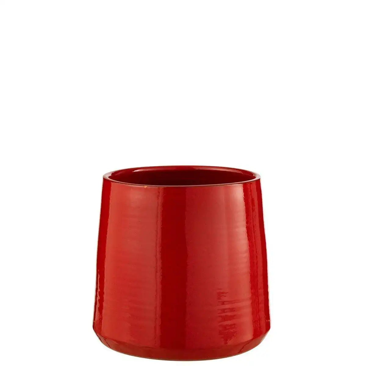 J-Line Blumentopf Rund - Keramik - Rot - Groß - HomeDesign Knaus