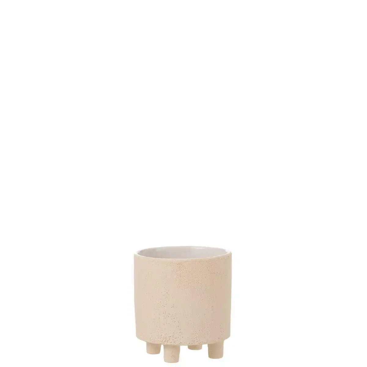 J-Line Blumentopf Sand - Keramik - Beige - klein - Ø 15,00 cm - HomeDesign Knaus