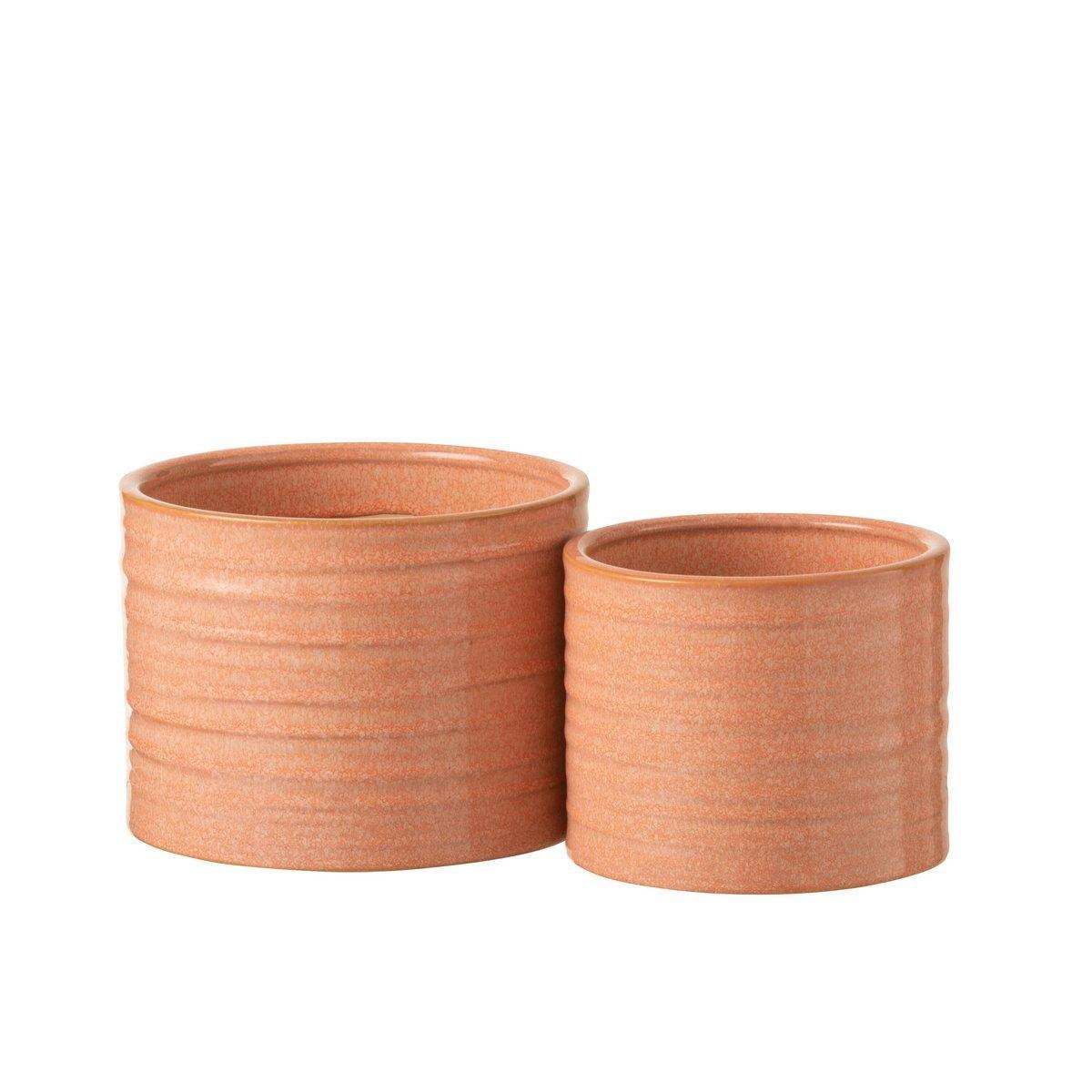 J-Line Blumentopf, schlicht, rund, Keramik, Grapefruit, groß - HomeDesign Knaus