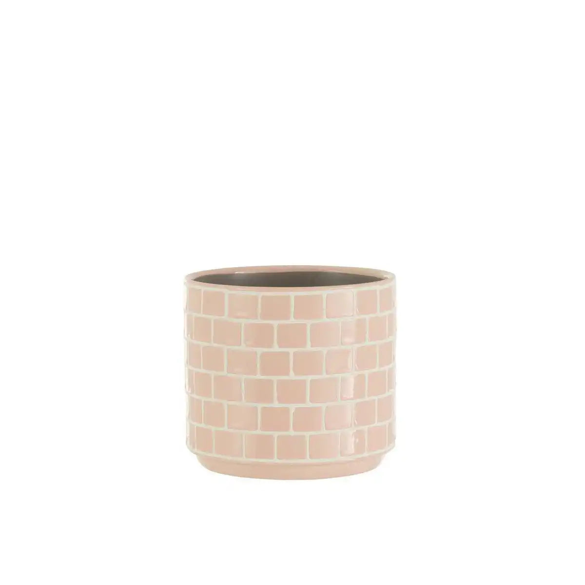 J-Line Blumentopf Shiny - Keramik - rosa - Ø 14 cm - 2 Stück - HomeDesign Knaus