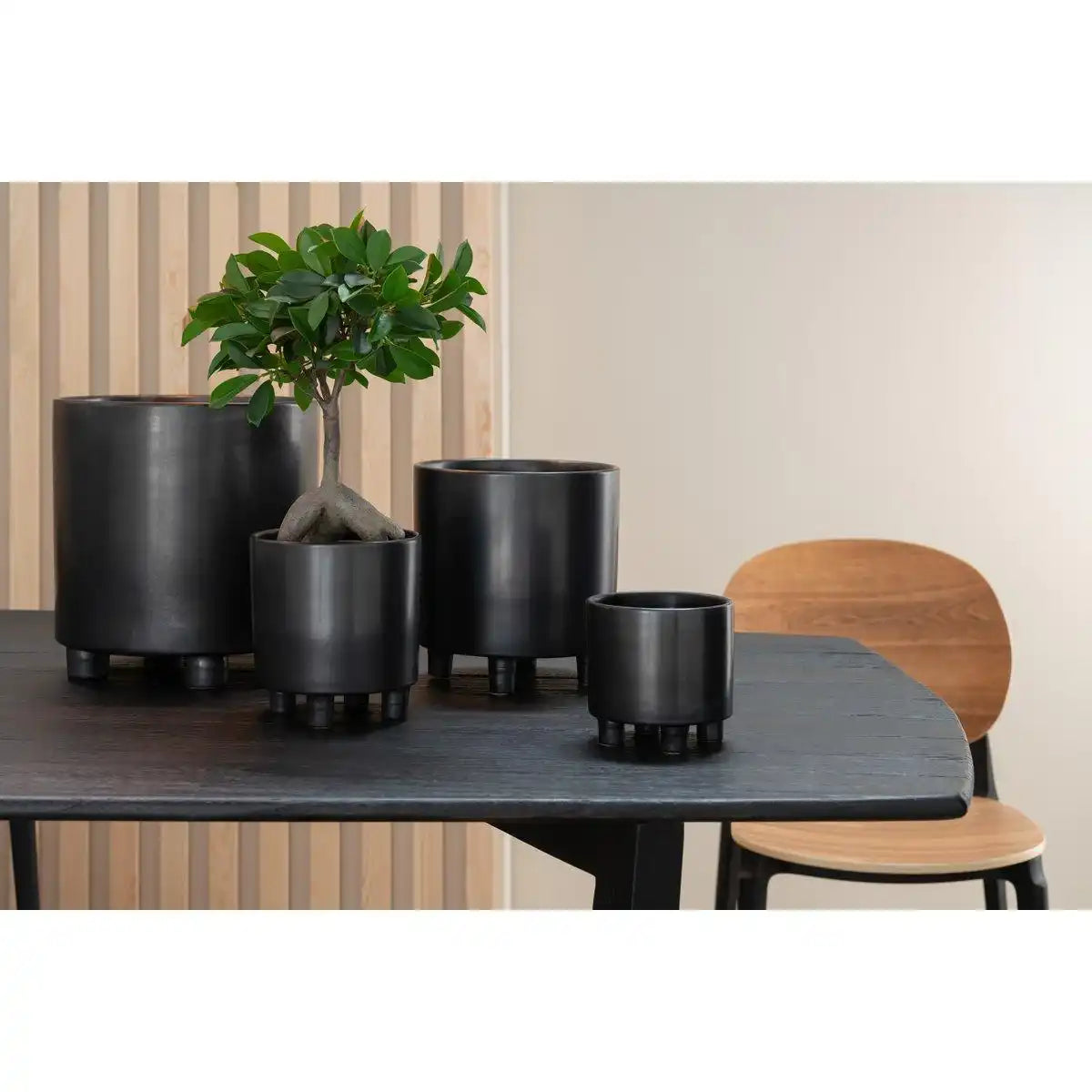 J-Line Blumentopf Smoke - Keramik - Grau/Schwarz - Groß - Ø 20,50 cm - HomeDesign Knaus