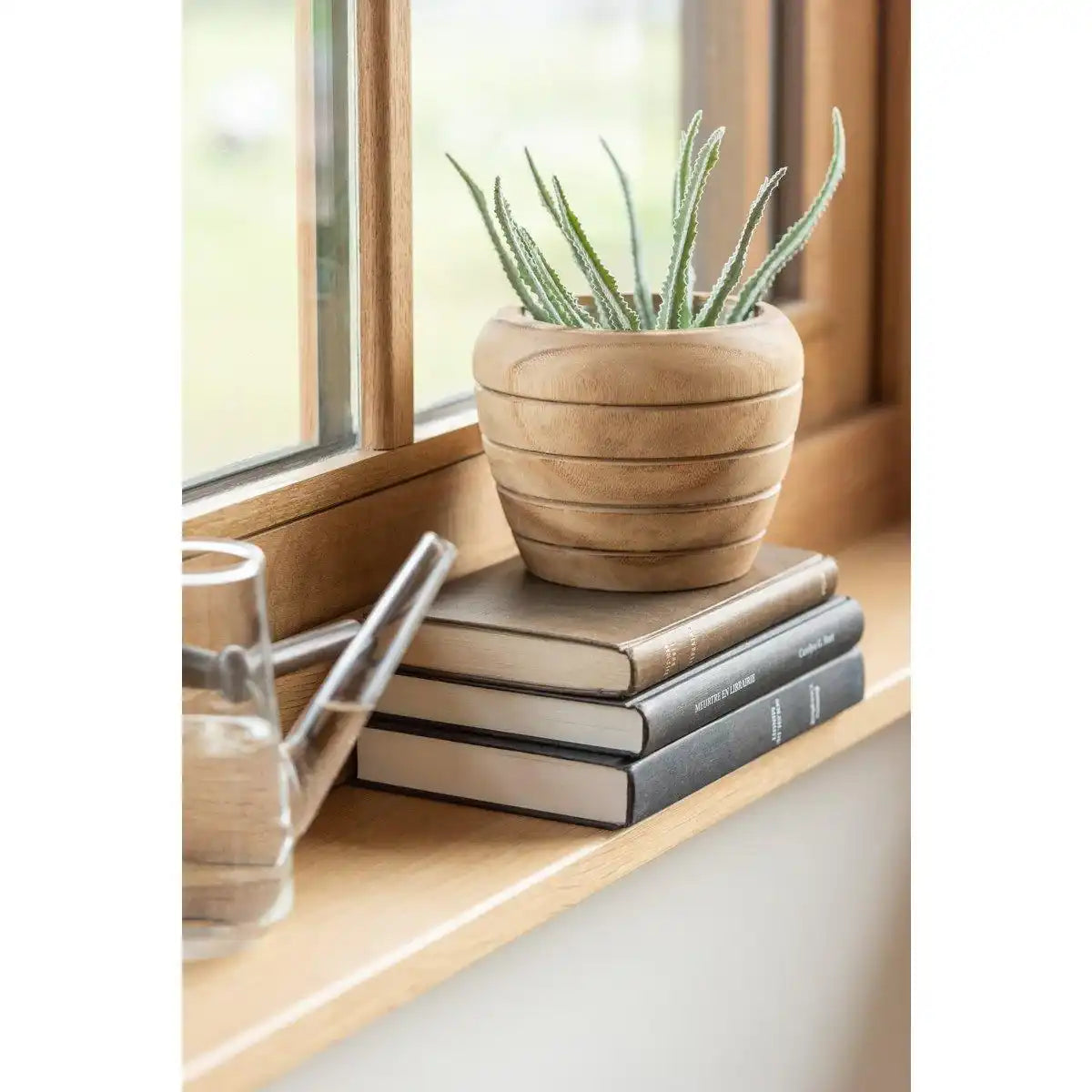J-Line Blumentopf Streifen Holz Natur Klein - HomeDesign Knaus