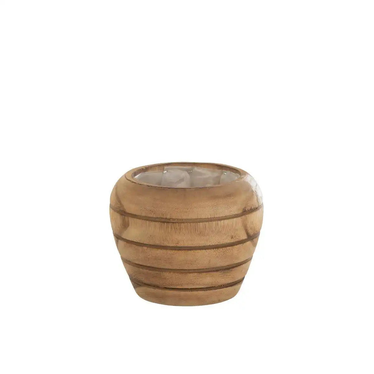 J-Line Blumentopf Streifen Holz Natur Klein - HomeDesign Knaus
