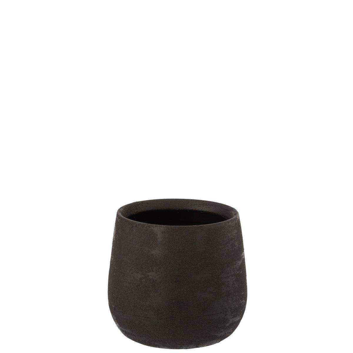 J-Line Blumentopf Uneven - Keramik - Schwarz - M - Ø 19 cm - HomeDesign Knaus
