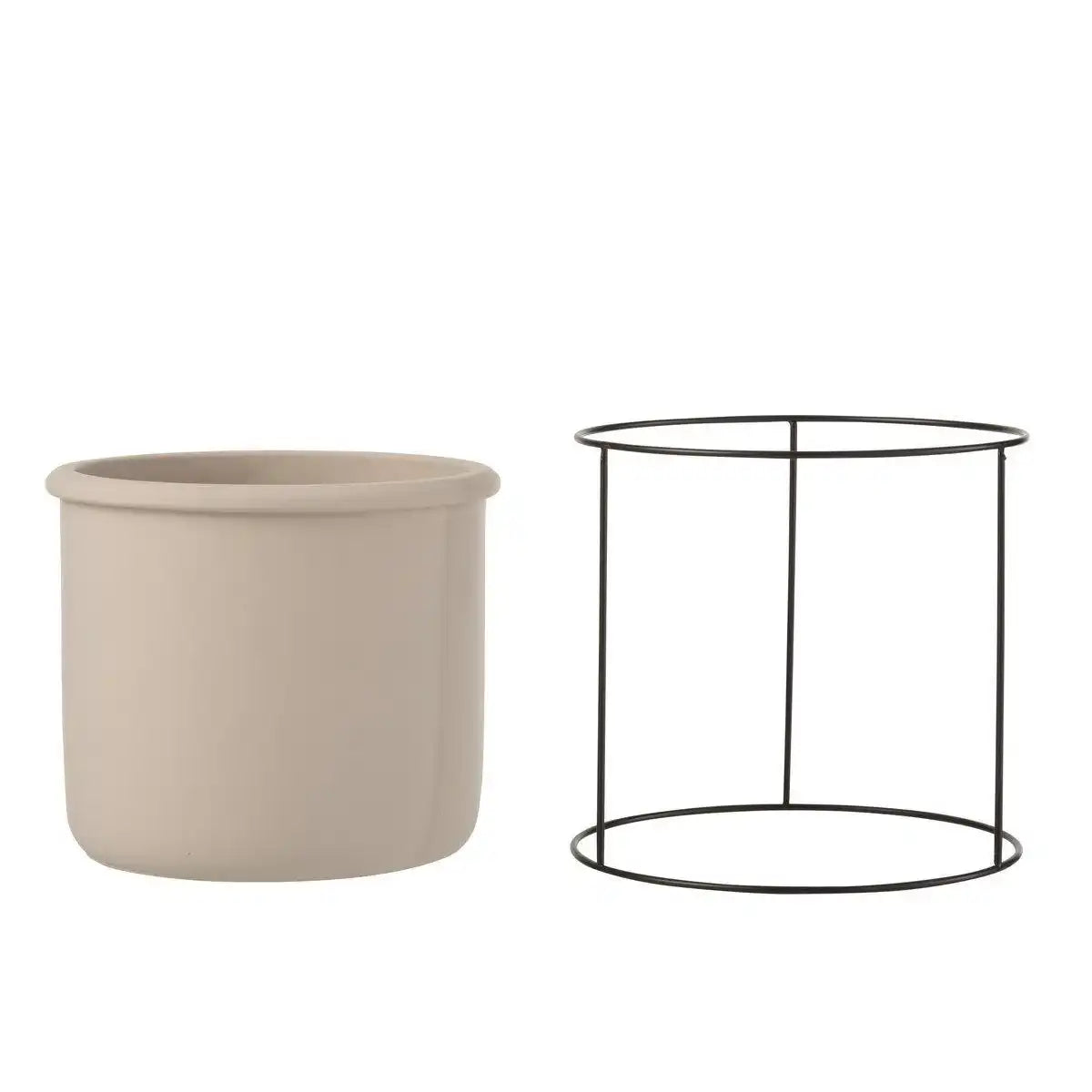 J-Line Blumentopf zum Aufhängen – Zement – Taupe – L – Ø 20 cm - HomeDesign Knaus