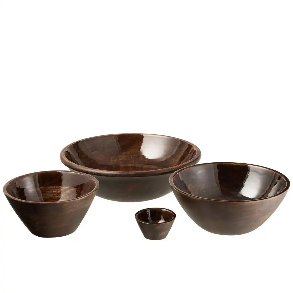 J-Line Bowl Low Mangoholz Braun Small - HomeDesign Knaus