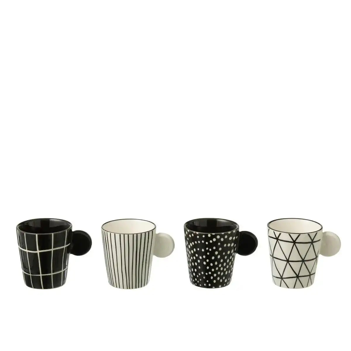 J-Line Box 4 Kaffeebeutel mit Ohr, Keramik, Schwarz/Weiß - HomeDesign Knaus