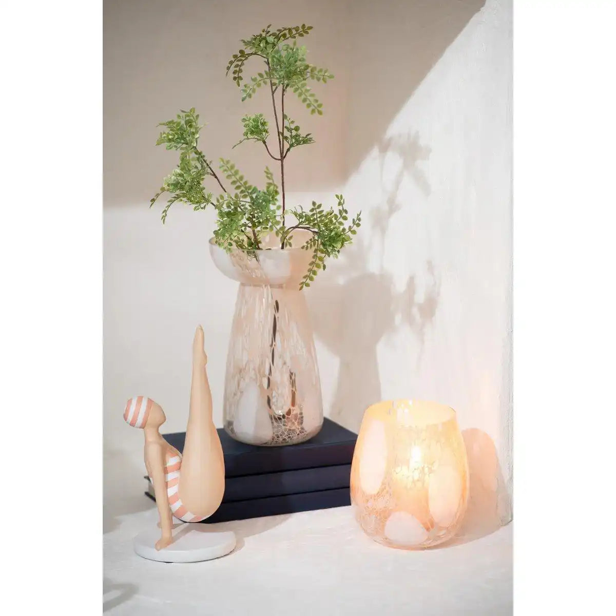 J-Line Branch Fine Leaves Kunststoff Grün - HomeDesign Knaus