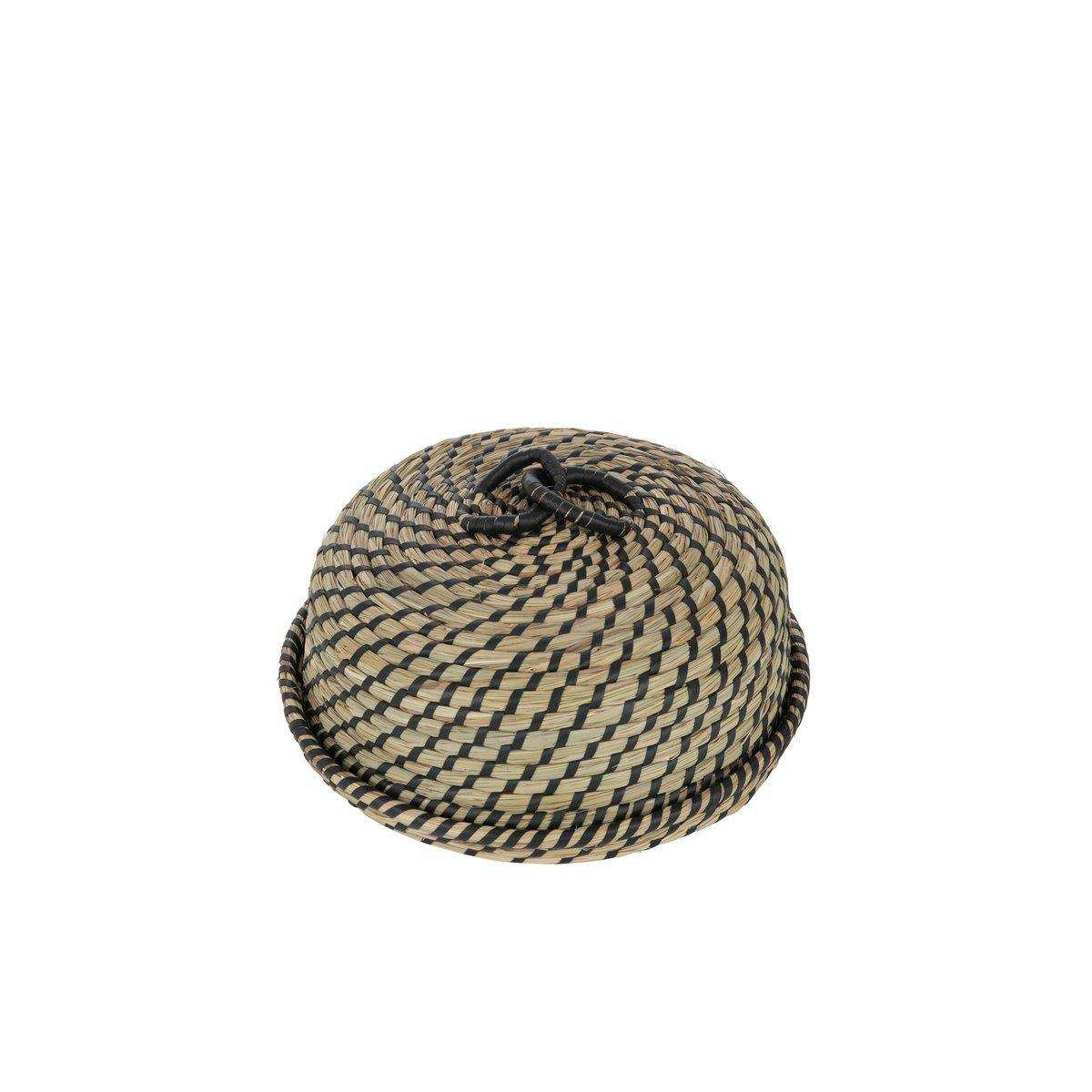 J-Line Brotkorbdeckel Stroh Natur/Schwarz - HomeDesign Knaus