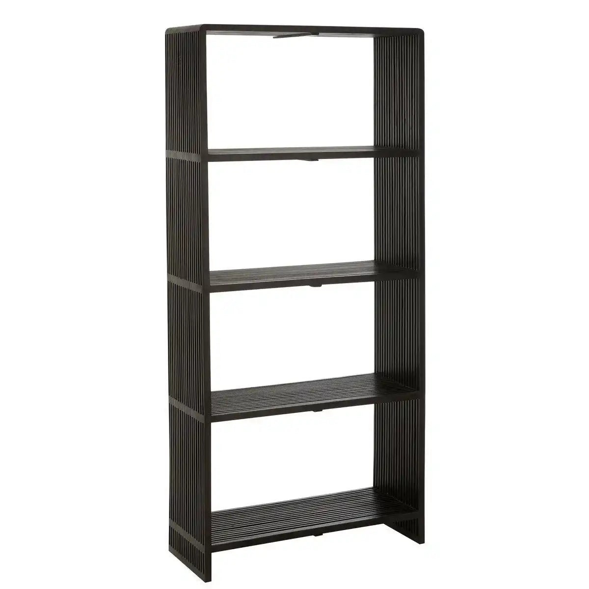 J-Line Bücherregal 4 Regale – recyceltes Holz – Schwarz - HomeDesign Knaus