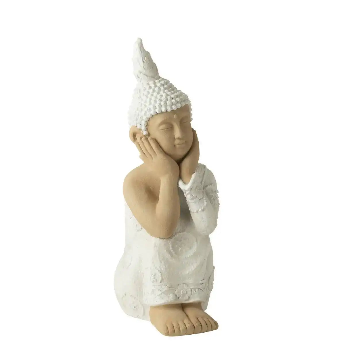 J-Line Buddha sitzend Magnesium Weiß/Beige - HomeDesign Knaus