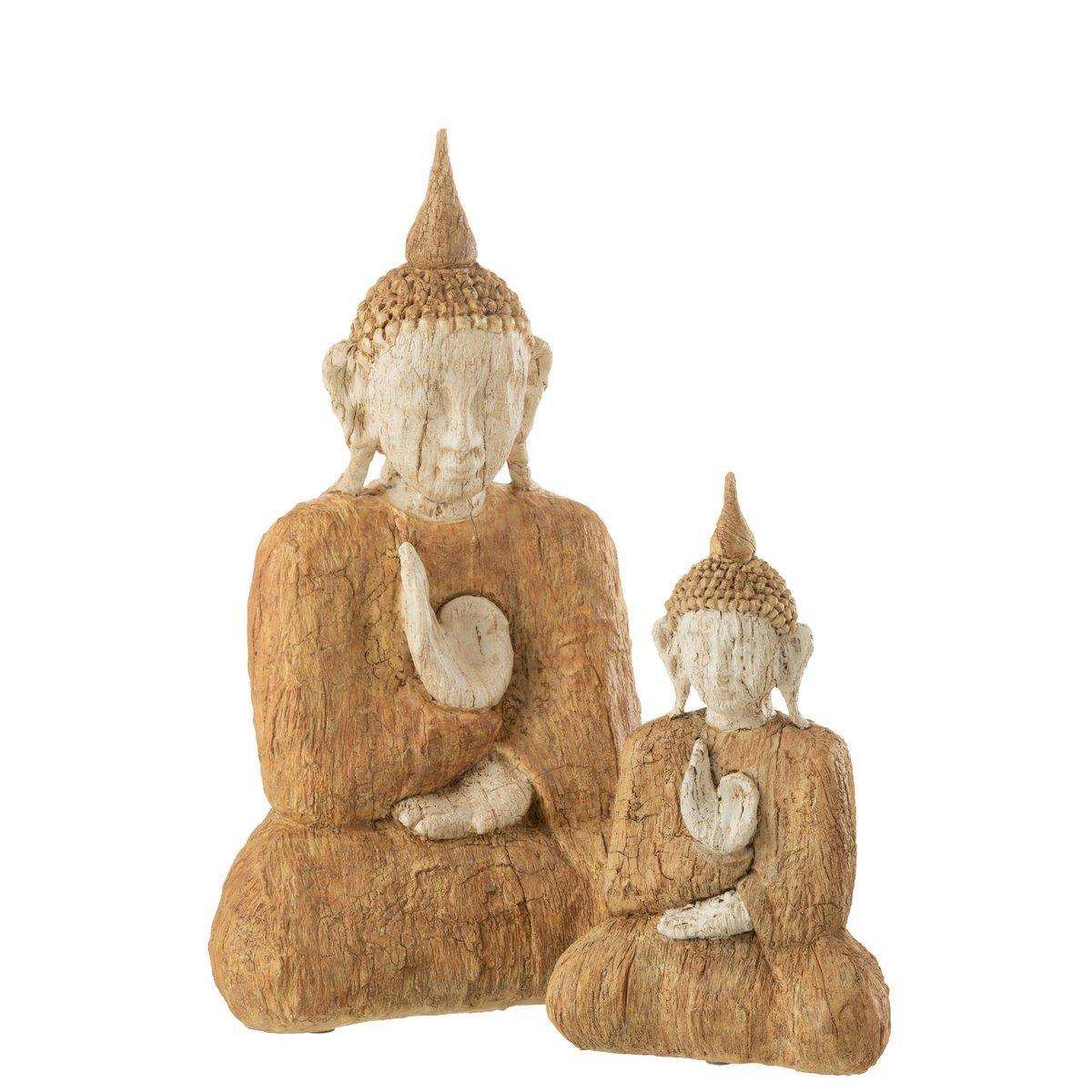 J-Line Buddha sitzend, Poly, Natur/Beige, groß - HomeDesign Knaus