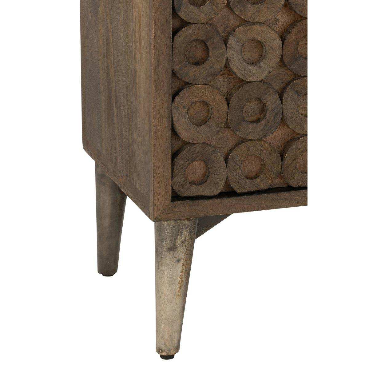J-Line Buffet 4 Türen Mangoholz/MDF Braun - HomeDesign Knaus