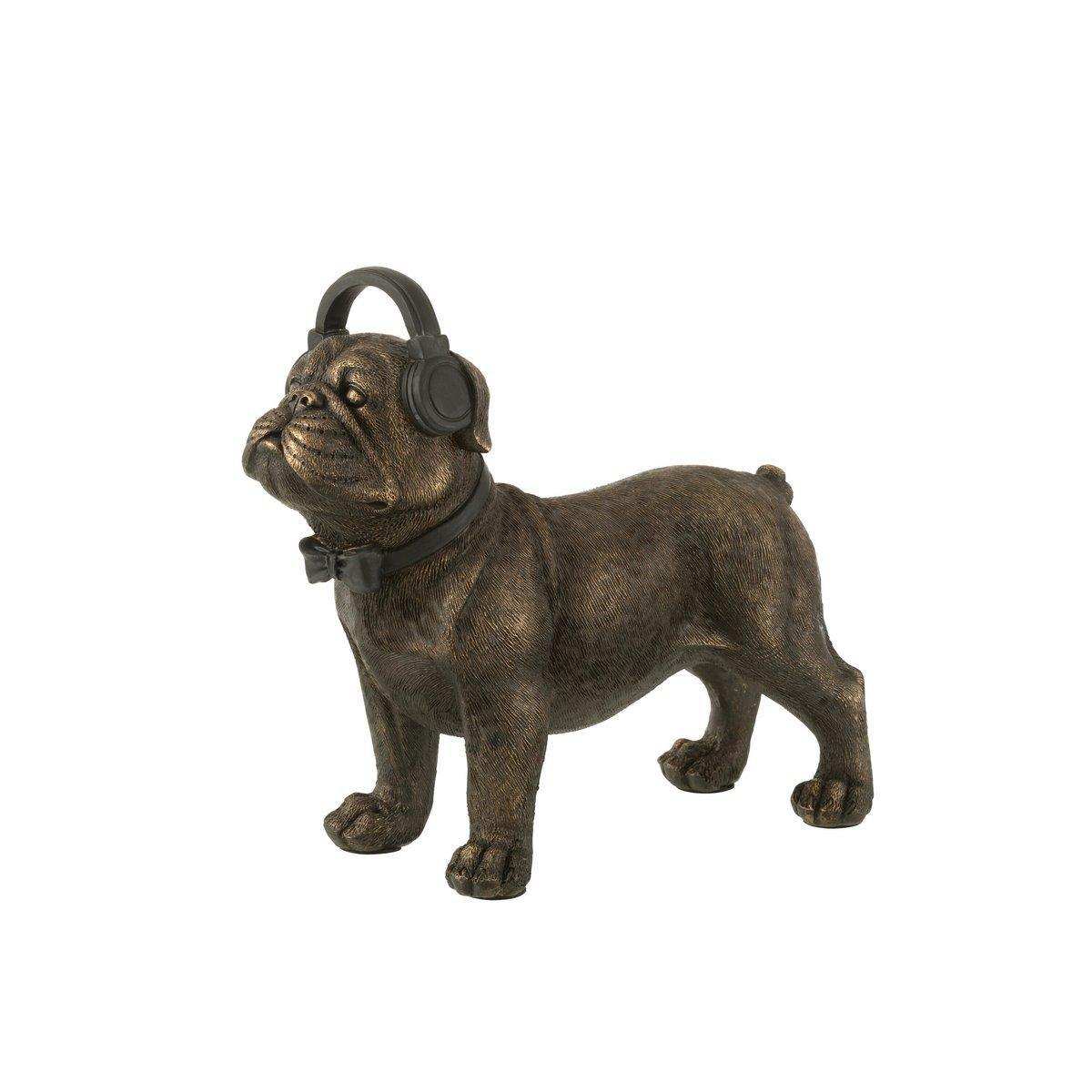 J-Line Bulldog Kopfhörer Poly Dunkelbraun Groß - HomeDesign Knaus