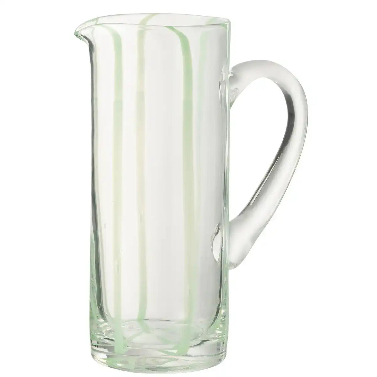 J-Line Carafe Stripes Glas transparent/grün - HomeDesign Knaus