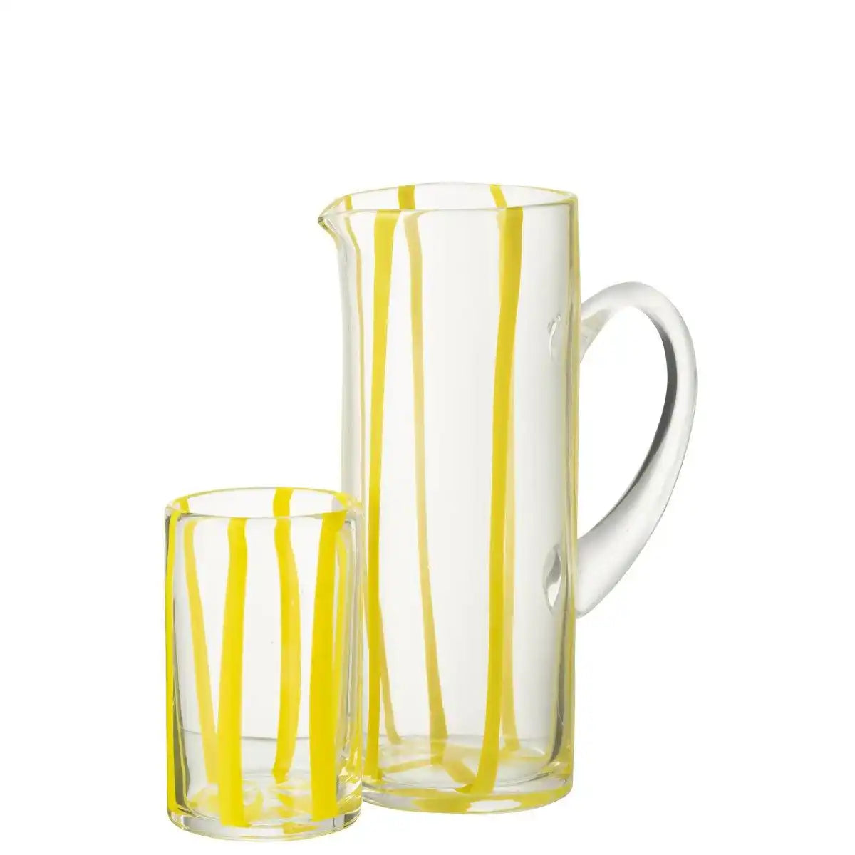 J-Line Carafe Stripes transparent/gelb - HomeDesign Knaus