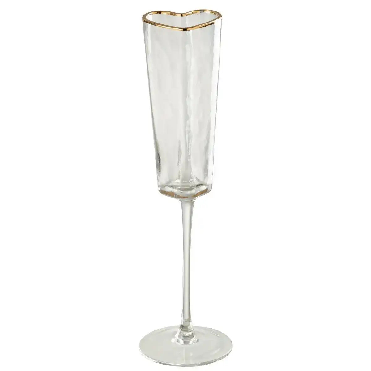 J-Line Champagnerglas Heart - Glas - Gold/Transparent - HomeDesign Knaus