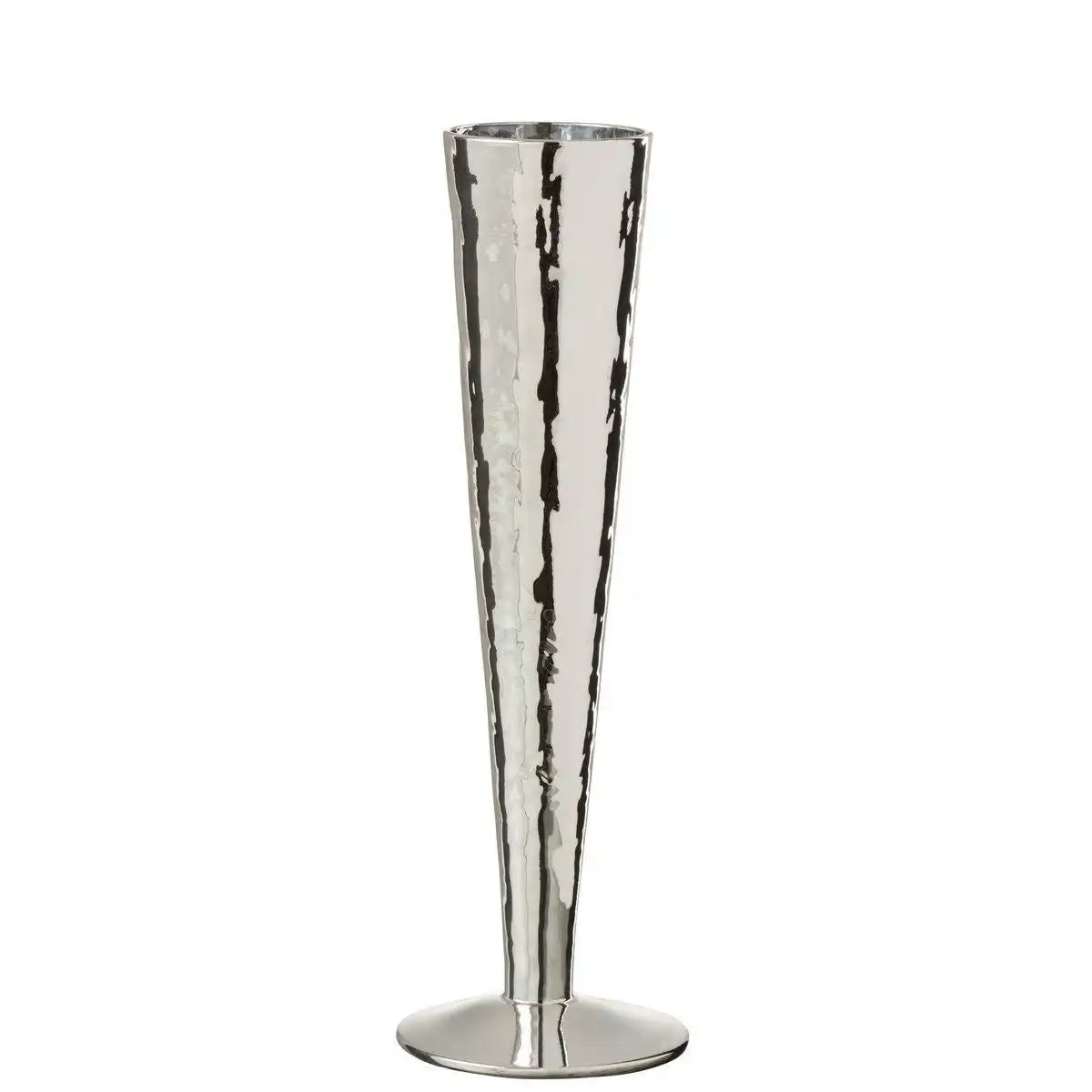 J-Line Champagnerglas Uneven - Glas - Silber - 4 Stück - HomeDesign Knaus