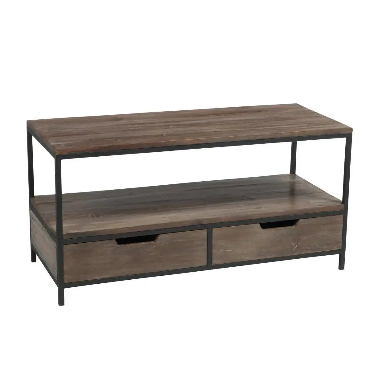 J-Line Couchtisch - Holz/Metall - Braun/Schwarz - HomeDesign Knaus