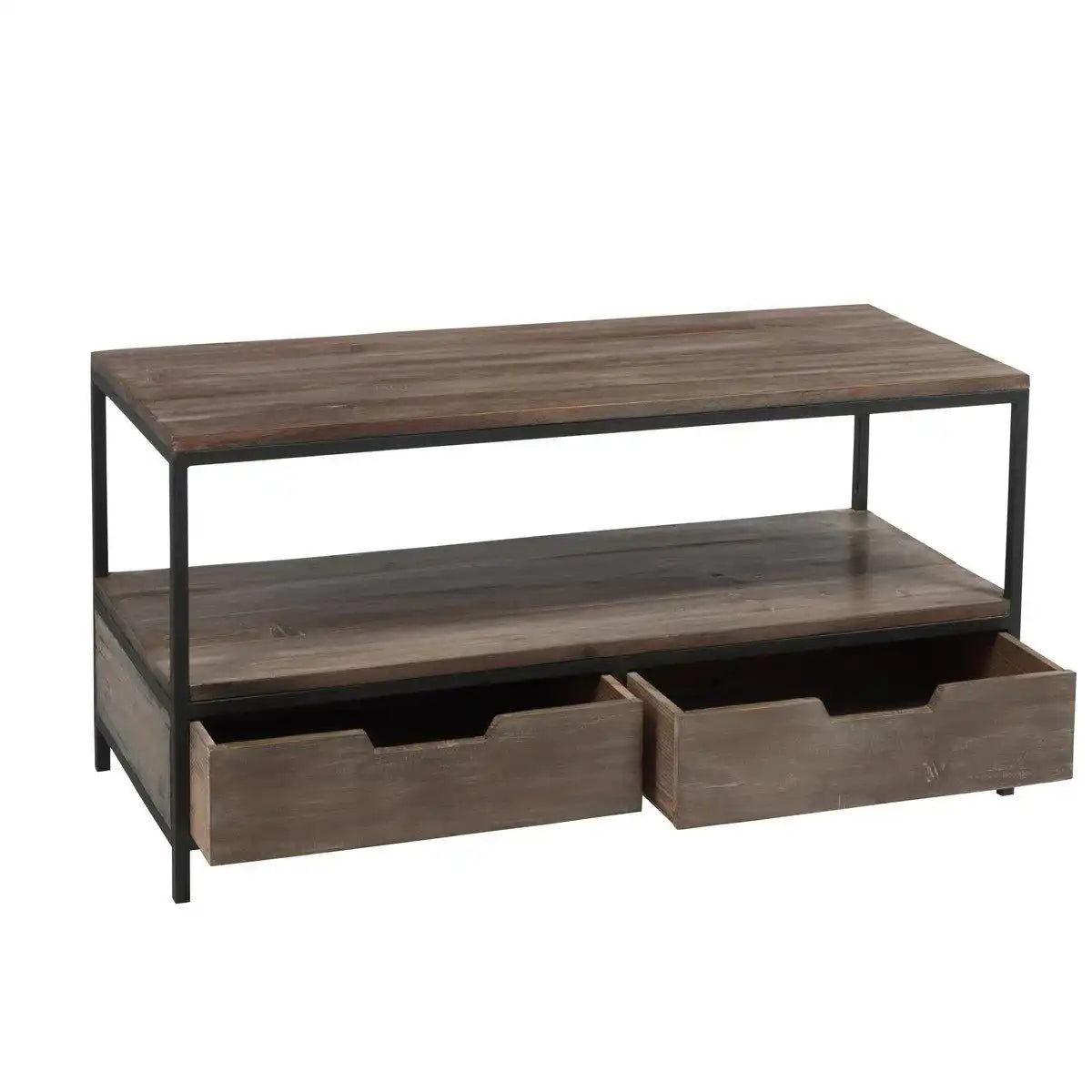 J-Line Couchtisch - Holz/Metall - Braun/Schwarz - HomeDesign Knaus