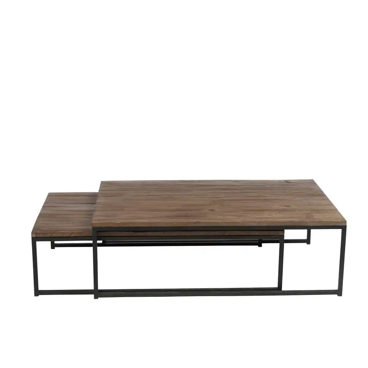J-Line Couchtisch - Holz/Metall - Braun/Schwarz - - HomeDesign Knaus